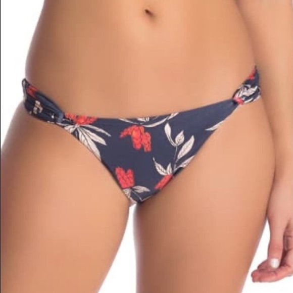 NWOT ViX‎ by Paula Hermanny Loop Bikini Bottom Retro Flower, Navy Pink  S - Picture 15 of 16